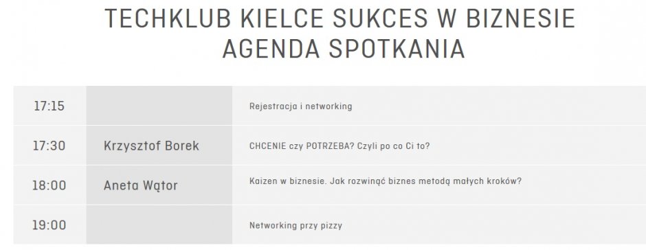 TechKlub Agenda